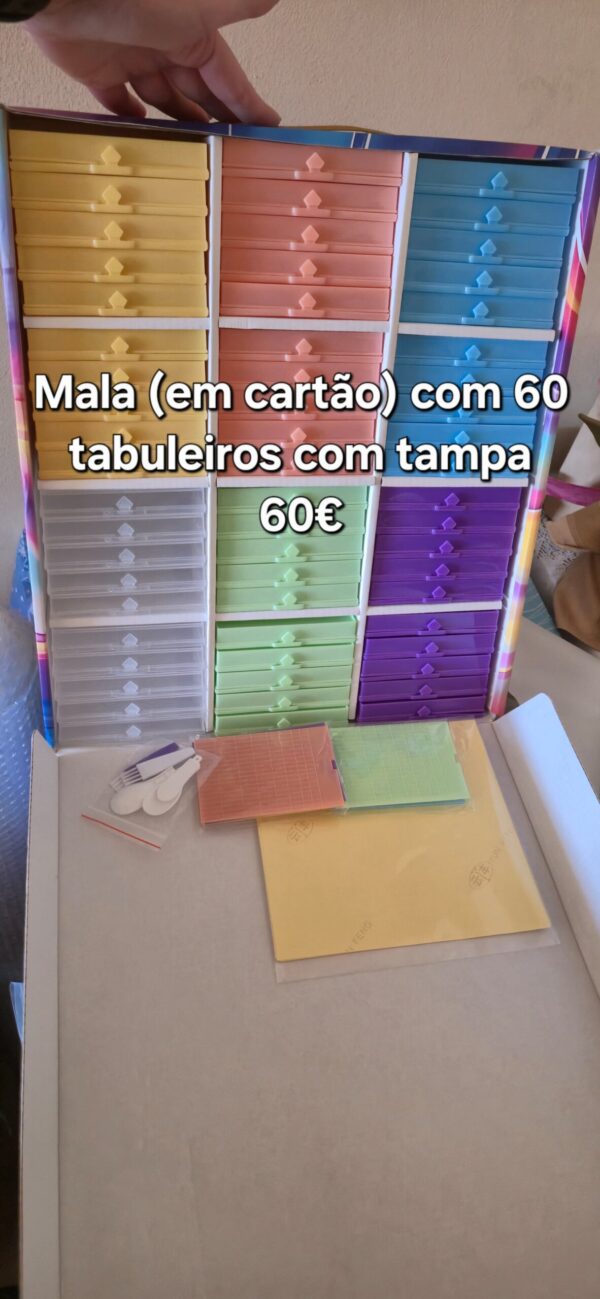 Mala com 60 tabuleiros/caixa