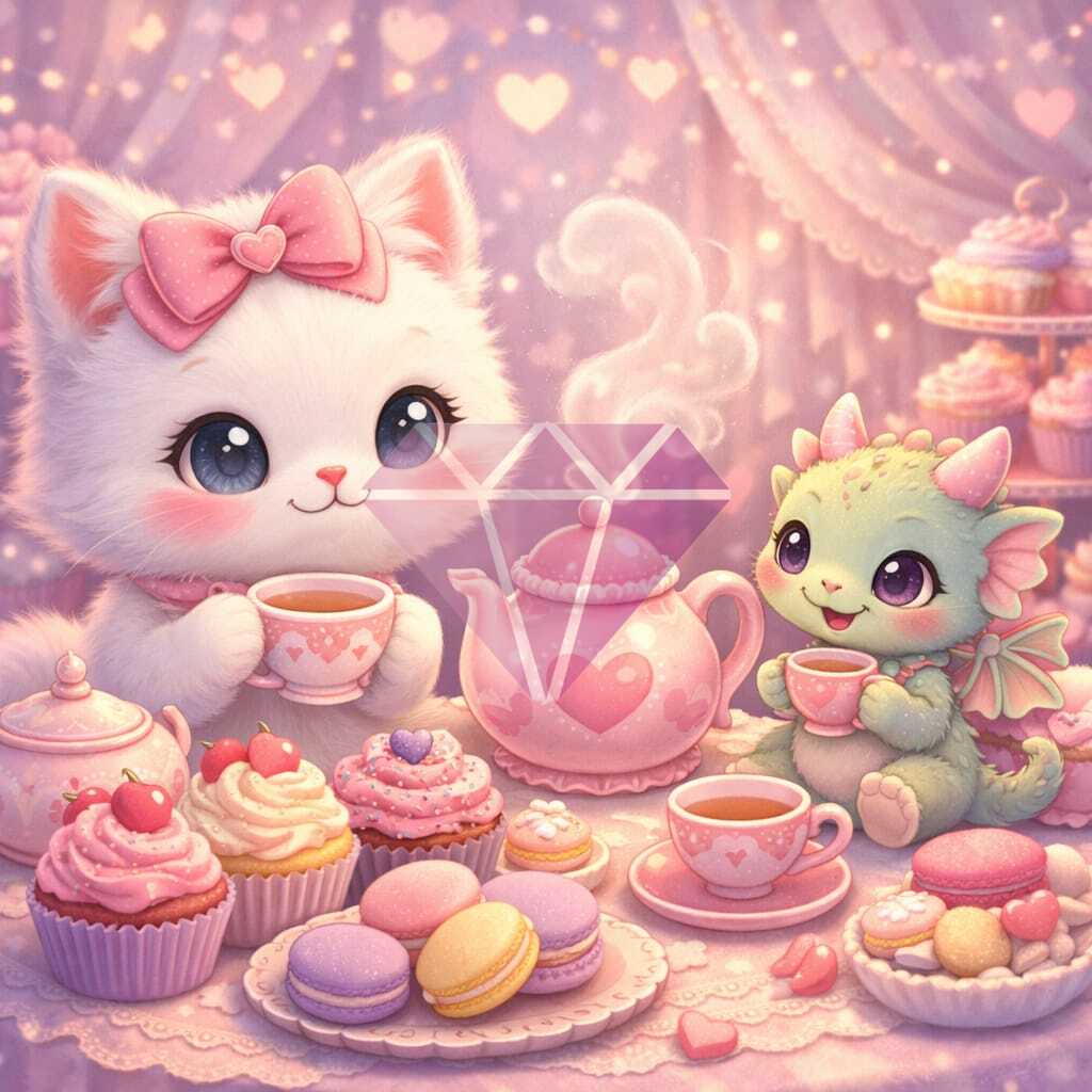 Kitten & Dragon Tea Party