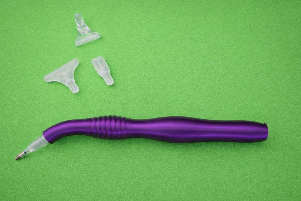 Caneta curva com 4 pontas de plástico